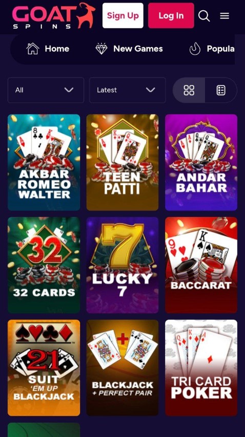 Play popular card games like Teen Patti and Blackjack