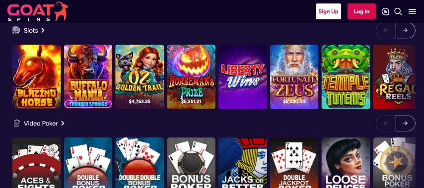  Play slots and video poker games with jackpots
