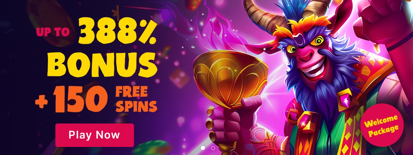 Get up to 388% welcome bonus plus 150 free spins 